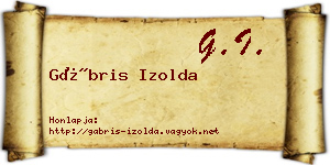 Gábris Izolda névjegykártya